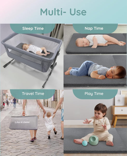 Pack 38"x26"x1.5", Pack Lilian&Gema and Play Mattress N Play Mattresses Pad for Play Pen and Playard, Premium Foam