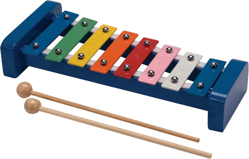 Schylling Wooden Xylophone, Colorful Kids Instrument, Includes Wooden Mallets and Embossed Metal Keys, Ages 3+