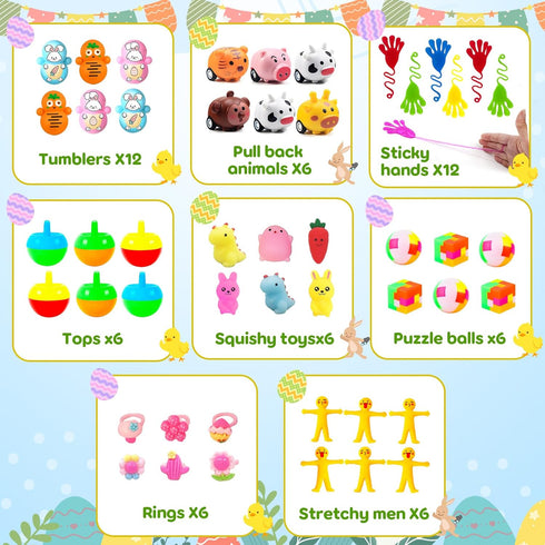 220 110 110 Pcs Prefilled Easter Eggs and Toys, Eggs Pre Filled with Toys inside, Easter Basket Stuffers Party Favors