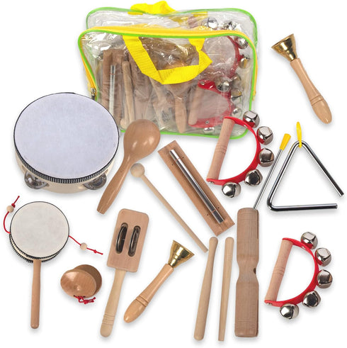 Set 1-3, Set Wooden Musical Instruments for Toddlers Natural Wood Percussion Instruments Xylophone Gift for Girls Boys