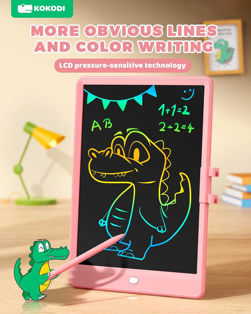 KOKODI LCD Writing Tablet, 10 Inch Colorful Doodle Board, Valentines Day Gifts for Kids, Erasable Drawing Pad