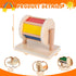 Montessori Baby Toys Play Kit with Mirror, Peekaboo Knob Puzzle, Spinning Drum, and Rainbow Fabric Ball for 6-12 Months