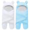 2 Pack Sherpa Baby Swaddle Blanket, Aquamarine and White