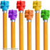 ArtCreativity Star Pencil Top Erasers for Kids - 48 Pcs Colorful Eraser Caps for Classroom Prizes, Teacher Rewards,