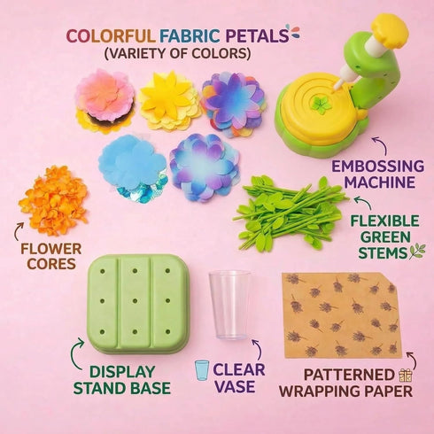 3+ Fabric Flower Bouquets Toys, DIY Craft Kits Toys for Kids - Flowers Market Toy, Build Your Flower Bouquet, Arts