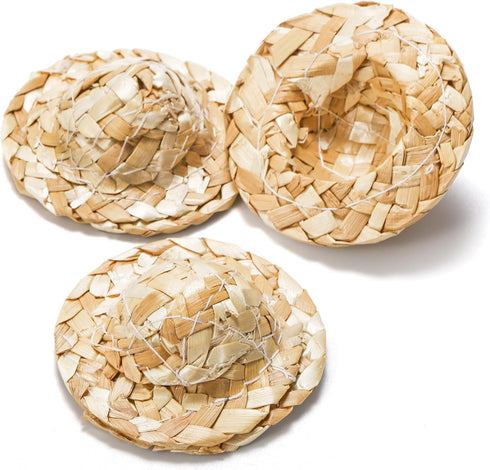 40 Pieces Mini Straw Hats, Tiny Cowboy Hats for Mini Dolls, 2 Inch Straw Hats for Crafts & Decorations