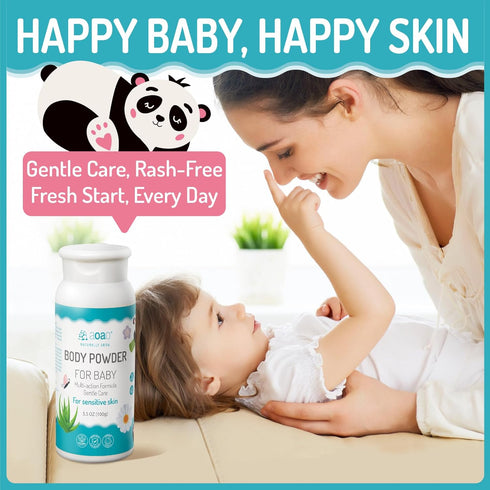 100g/3.5oz (2pack) Baby Body Powder | Cornstarch + Lavender Pollen Formula, Gentle Care & Rash Prevention, Talc-Free