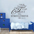 Inspirational Wall Decor Quotes Stickers - I Can Do All Things Through Christ Who Strengthens Me, Wall Decals for Rooms
