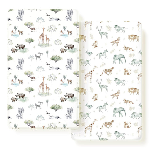Stretch Ultra Soft Jersey Knit Fitted Crib Sheets Set 2 PackFit All