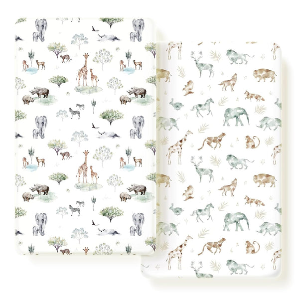 Stretch Ultra Soft Jersey Knit Fitted Crib Sheets Set 2 PackFit All