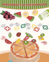 1-3, Playset 3-5, 3 4 5 6 Wooden Pizza Toy, Wooden Food Toys for Toddlers Wooden Play Food with Basket, Pretend Play