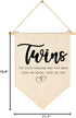 FYSIA Twin Room Sign-Twins Two Little Blessings-Canvas Hanging Pennant Flag Banner Wall Sign Decor Gift for Nursery