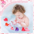 12 2 Inch 6 Jerify Pcs Valentine's Day Rubber Duckies Bulk Mini Heart Rubber Ducks for Kids Bathtub Toys Classroom