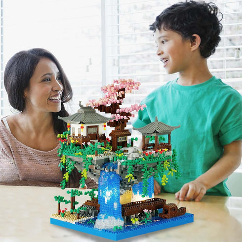 Cherry Blossom Bonsai Tree Micro Building Block Set, Japanese Sakura Tree Toys for Adults Kids