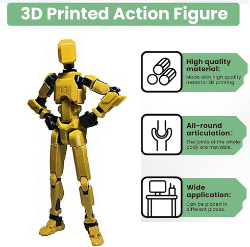 9PCS T-13 3D 13 Dummy 13 (9 EIMONEY Assembly Completed Action Figure Printed Multi-Jointed Movable,Lucky Action