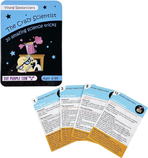 The Crazy Scientist Science Tricks Card Set - 20 Amazing Science Tricks for Learning & Education