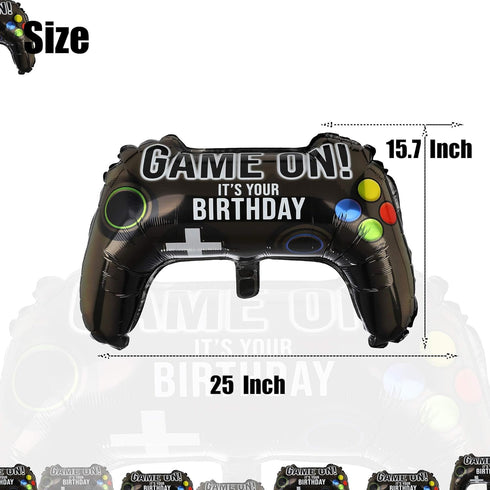 2 Pcs Mylar Balloon Video Game Controller Theme Party Decorations for Boys