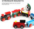 12 Set 3 Sets Set Joqutoys PCS Wooden Train Cars, Train Toys Magnetic Includes Engines and Storage Bag, Toy Train