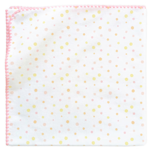 Amazing Baby Large Receiving Blanket, Softest US Cotton Flannel, 42x42 Inch, Playful Dots Multi Pink