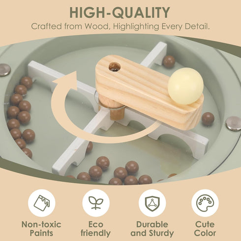 Kids Wooden Coffee Maker Toy with Grinder, Pretend Play Kitchen Appliances Gift for Toddlers