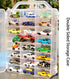 ZZFENGKR 48 1:64 Portable Transparent Double Sided Storage Case - Compartments for Toy Cars, Matchbox Cars, Scale Model