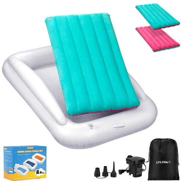 USHMA Inflatable Toddler Travel Bed, Portable Toddler Bed | Kids Air Mattress