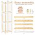 BENCHRY Bedroom-54.3 Inch Stuffed Animal Storage, Wood Stuffed Animal Zoo Storage with Brake Wheels, Space Save Toy