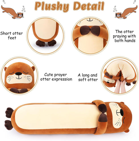 Animal,33.5 Large Otter Stuffed Long Otter Plush,Kawaii Plush Toys,Cute Plushies Animal Gifts,Animals Body Pillow
