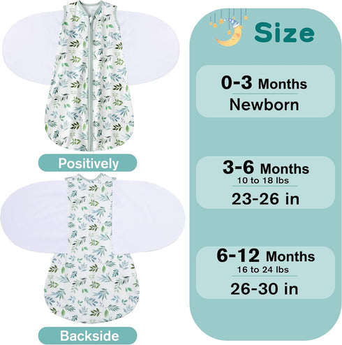 Swaddle,6-12 Months,3-Way Blanket,100% 0.5Banana&Leaf BSTOPPT Newborn Sleep Sack Baby Adjustable Wearable Rayon Cotton
