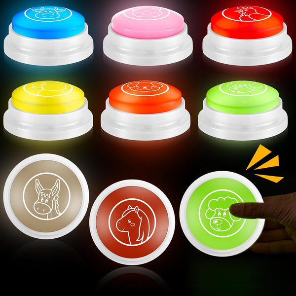 Syhood 8 Pcs Animal Answer Buzzers Game Show, Assorted Sounds and Colors for Team Family Game Nights