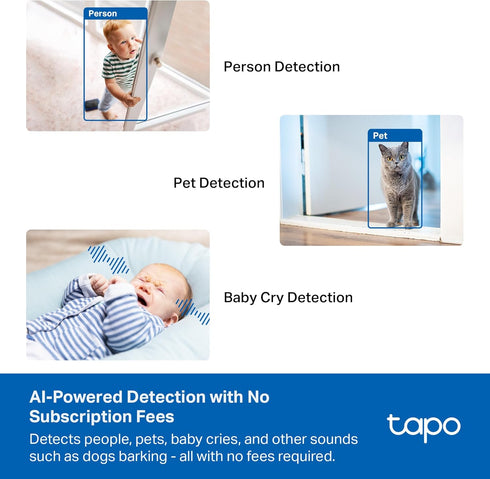 Tapo 3K 5MP 360 3K 360 Indoor Security Camera for Baby Monitor, Pet Camera w/Smart Motion Tracking, Pan/Tilt, IR Night