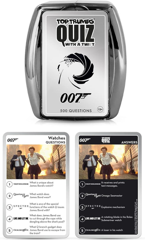 Top Trumps James Bond Movie Trivia Game - Quiz Games for Kids and Adults, Great Travel Games
