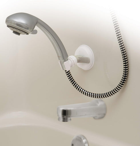 Safe-er-Grip Portable Shower Arm for Secure Bathing White with Gray Accents