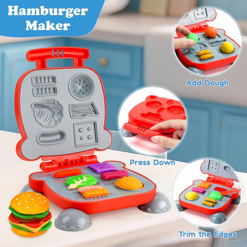 85 3 1 Sets 3-4-8, Playset, PCS in Dough for Kids Ages Art Crafts Dough Tools Kit, Train Engine Noodle Hamburger