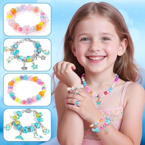 8-12, Set 4-6 7 8 BLmukce Charm Bracelet Making Kit for Girls Ages DIY Jewelry Making Kit & Craft with Beads, Charms