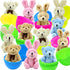 Giaueoa 12 Pack Prefilled Easter Eggs Filled with Plush Bunnies and Bears Perfect