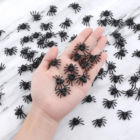 150pcs Realistic Spider Halloween Decorations - Scary Plastic Mini Spiders for Haunted House & Party Pranks