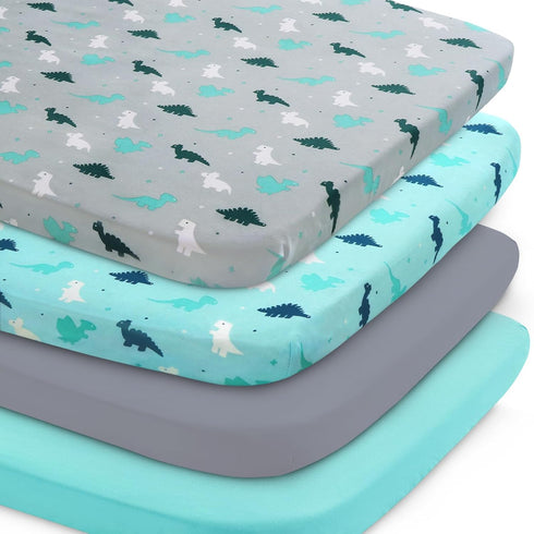 Graco Pack n Play Sheets - 4 Pack Mini Crib Sheets, Ultra