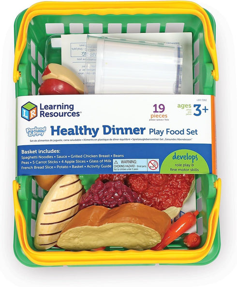 19 3+ Learning Resources Healthy Dinner Basket - Pieces , Ages Pretend Play Food for Toddlers, Preschool Learning Toys