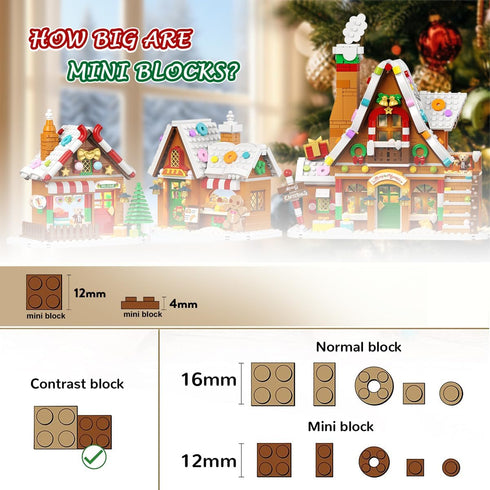 2025 Set 24 Countdown 12+ INSOON Advent Calendar Gingerbread House Mini Building with Light, Days Christmas Village
