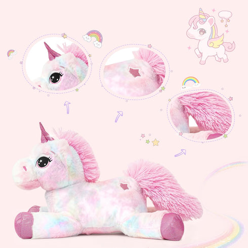 15 inch Small Stuffed Unicorn Animal Purple Rainbow Plush Little Fluffy Gifts for Kids Girls Boys Girlfriend