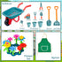 Set Wheelbarrow, Age3+ unanscre Gardening Tool for Kids, with Toddler Watering Can, Spray Bottle, Double Rake, Shovel