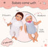 14-inch 2+ LullaBaby Realistic Baby Twin Dolls Fair Skin Tones & Blue Eyes Soft Bodies & Removable Outfits Hat