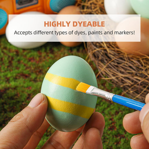 (24 3 (8pcs 8pcs 8pcs CALPALMY Pieces) Hyper-Realistic Wooden Eggs - Colors Wooden Fake Eggs for Easter, Painting