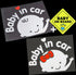 CM Wealth 2 Packs Baby in Car Sticker Decal, Cute Baby on Board Sign for Car Safety (Boy+Girl)