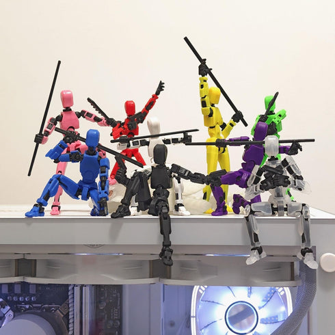 BVVLI T13 Set, 10PCS 3D 13 Dummy 13 Action Figure Robot Printed Toys Lucky Titan Action Figure with Multiple