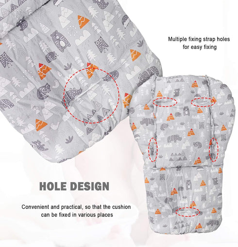 2 High Chair Pad, High Chair Cushion, seat Cushion, Breathable Pad, with Baby High Chair Seat Belt, Pieces, Soft