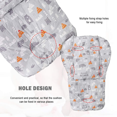 Baby High Chair Cushion, Thick Pad for Wooden High Chair, Baby Dining Chair Liner Mat (Grey Forest)
