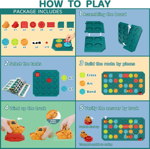 STEM Board Games Educational Learning Toys, Logical Road Builder Puzzles, Brain Teasers for Kids Ages 3-8, Super Large