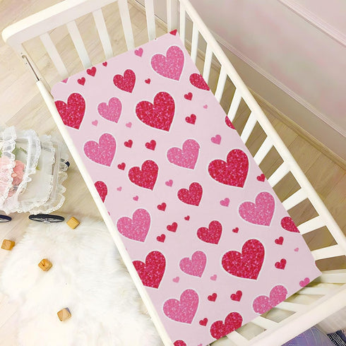 Caikeny 27 39 Fitted Crib Sheet for Boys Girls Hearts Pattern Love Baby Crib Sheets Bassinet Sheets Crib Mattress Bed